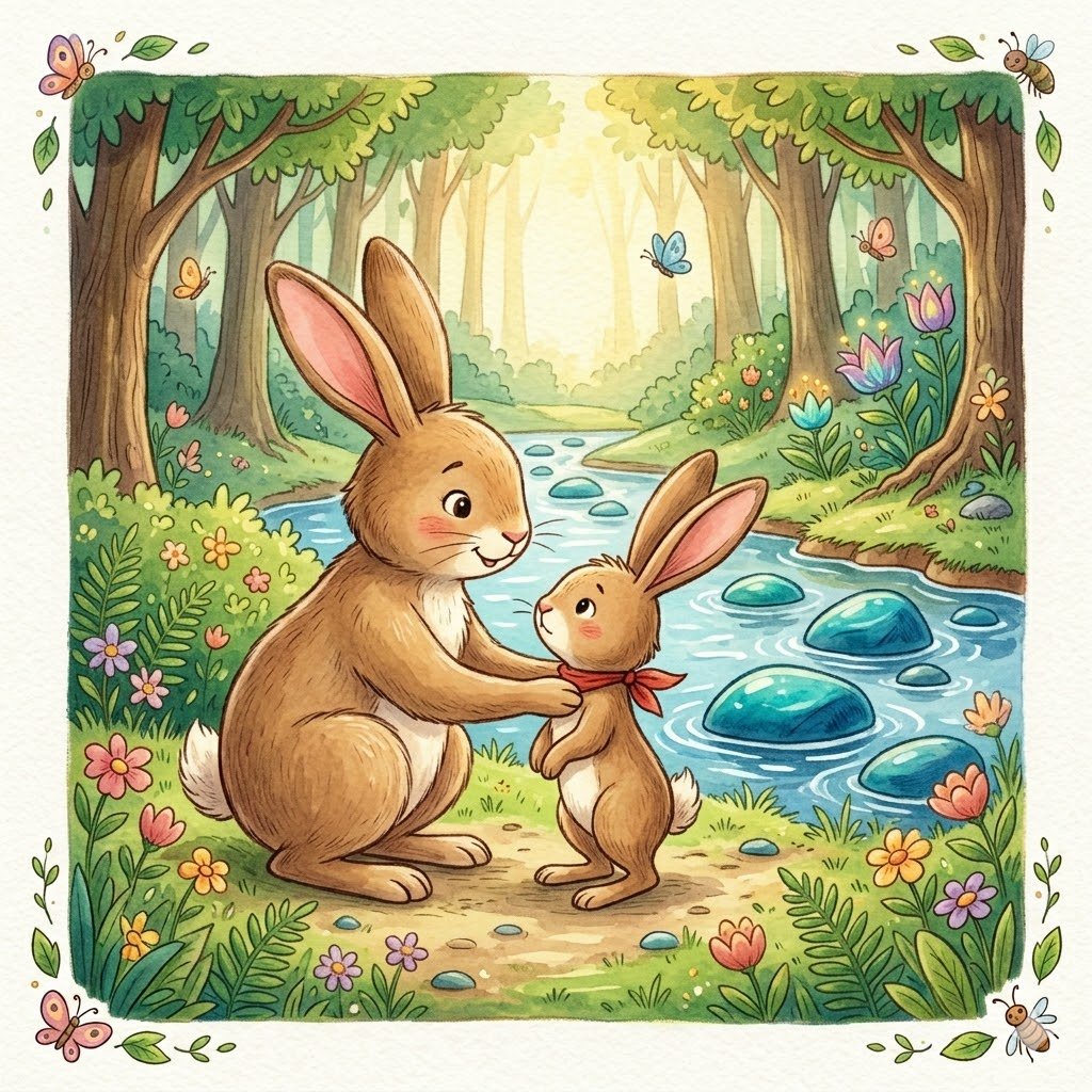 Ilustración 1 de Saltarín y el Rio de las Piedras Azules